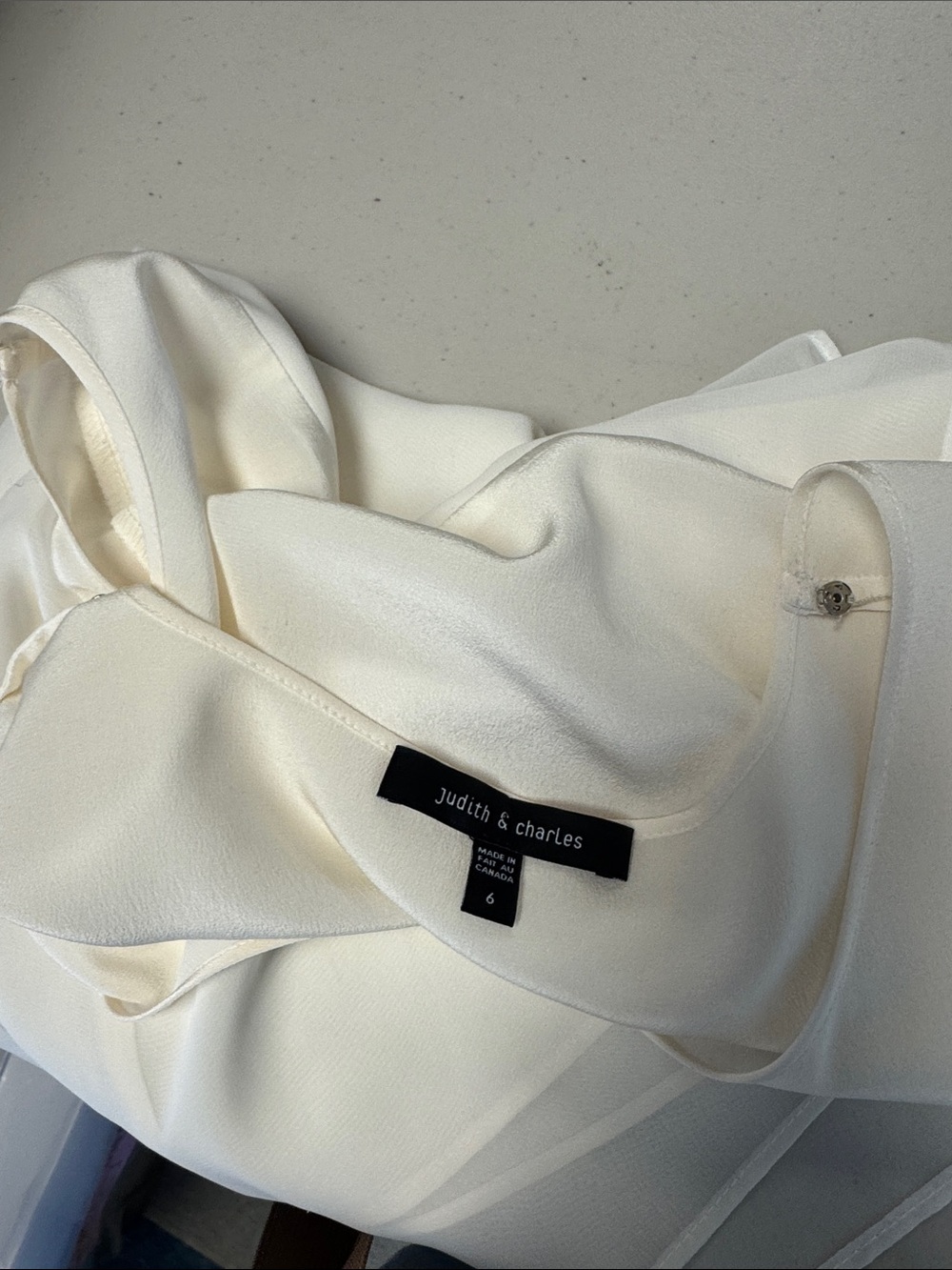 Judith & Charles Silk Cream Sheer Layered Sleeveless Tank Size 6 Minimalist - Picture 11 of 12